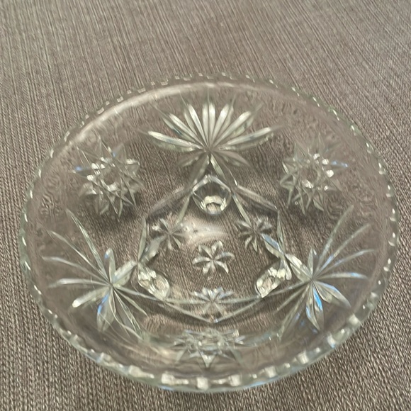 Vintage 1960’s Anchor Hocking Footed Crystal Cut Glass Bowl - Picture 1 of 9
